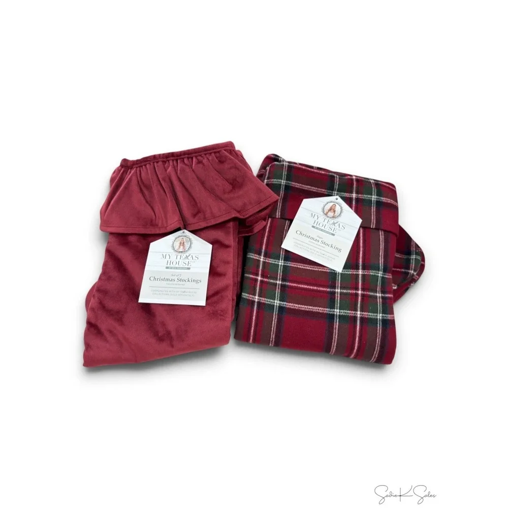 My Texas House Angie Red Plaid Christmas Stockings, 20x10, 2 Count - 2026